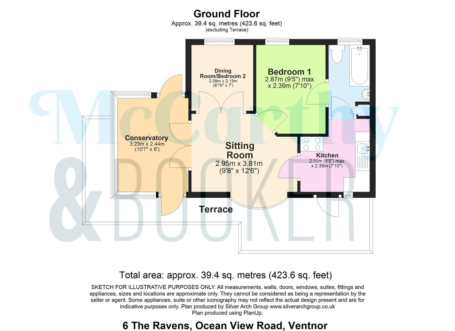 END OF TERRACE BUNGALOW WITH OCEAN VIEWS - Ocean View Road, Ventnor floorplan